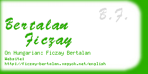 bertalan ficzay business card